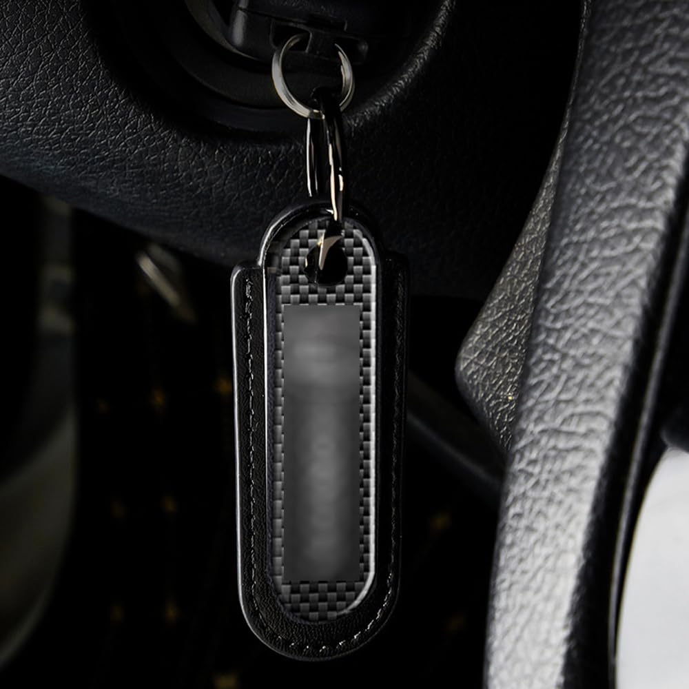 DFsucces Carbon Key Chain Car Key Chain Car Accessories Premium Genuine Leather Simplicity and Texture, Suitable for black/Honda