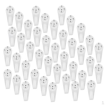 40 Pieces Plastic Picture Hooks Hangers Multi