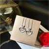 Slightly Inlaid Cross Love Necklace, Elegant Peach Heart Collarbone Chain, Jewelry, Socialite Girl