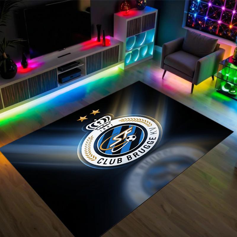 Club Brugge FC Design Tappeto in Velluto di Cristallo Accogliente Non?Tappeto Stampato Antiscivolo per Camera da Letto Soggiorno Ingresso