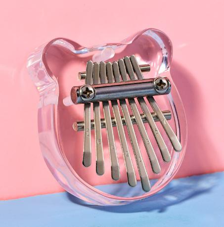 Hluru 8-Key Mini Kalimba - Transparent Crystal Acrylic Thumb Piano, Portable Acoustic Finger Piano Instrument