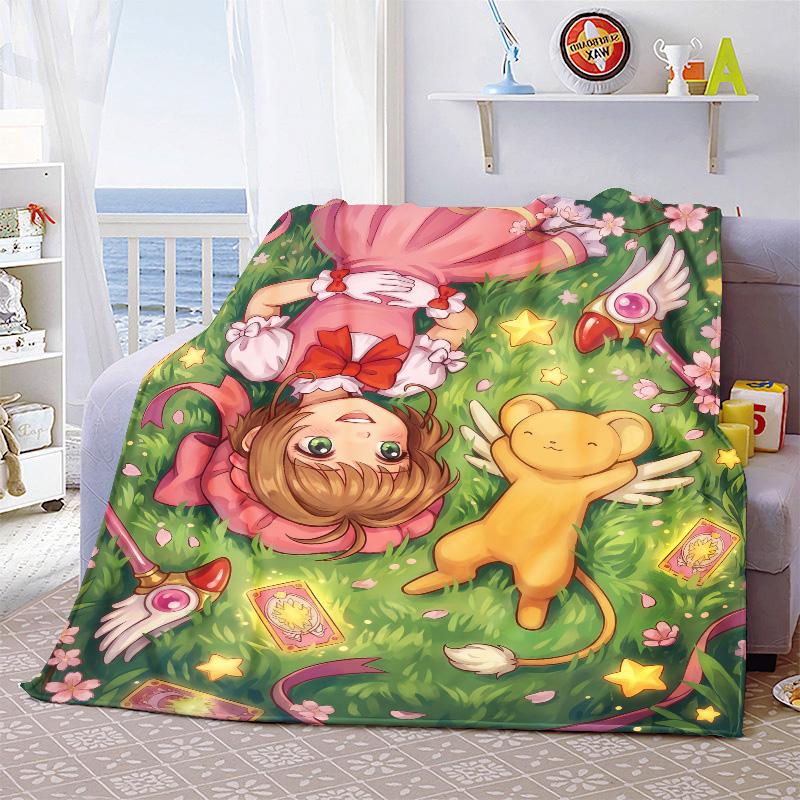 Cardcaptor Sakura Flannel Blanket Throw Soft Warm Lightweight Cozy Blanket for Sofa Bed Home Decor -QJY