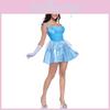 Fantasy Style Cosplay Dress With Crown And Gloves For Game Anime Role Playing