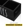 Remote Control Holder Farmhouse Remote Storage Caddy Bedside TV Controller Box Wood Media Organizer Tray for Home Bedroom Table
