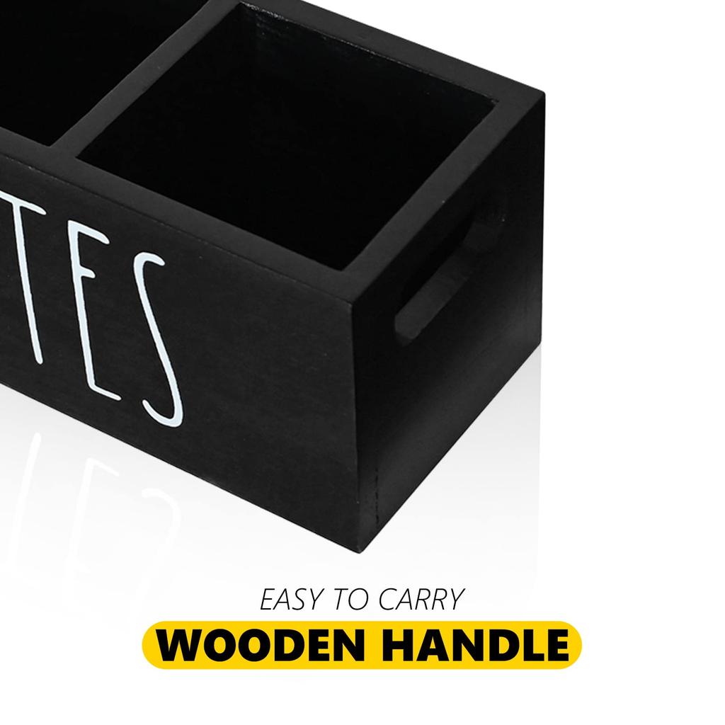 Remote Control Holder Farmhouse Remote Storage Caddy Bedside TV Controller Box Wood Media Organizer Tray for Home Bedroom Table