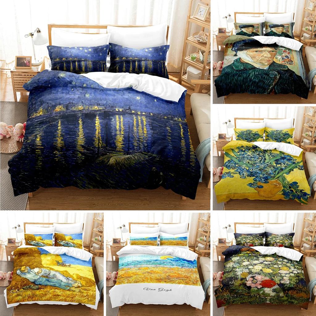 Van Gogh Oil Painting Bedding Set Single Twin Double Queen King Cal King Size Bed Linen Set