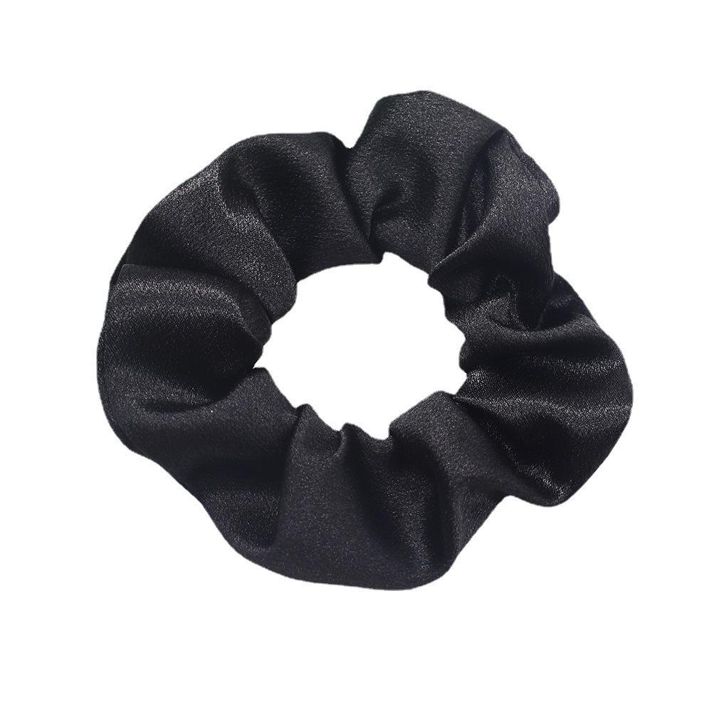 Minimalist Solid Satin Hair Tie Ponytail Accessory with Hang Tag