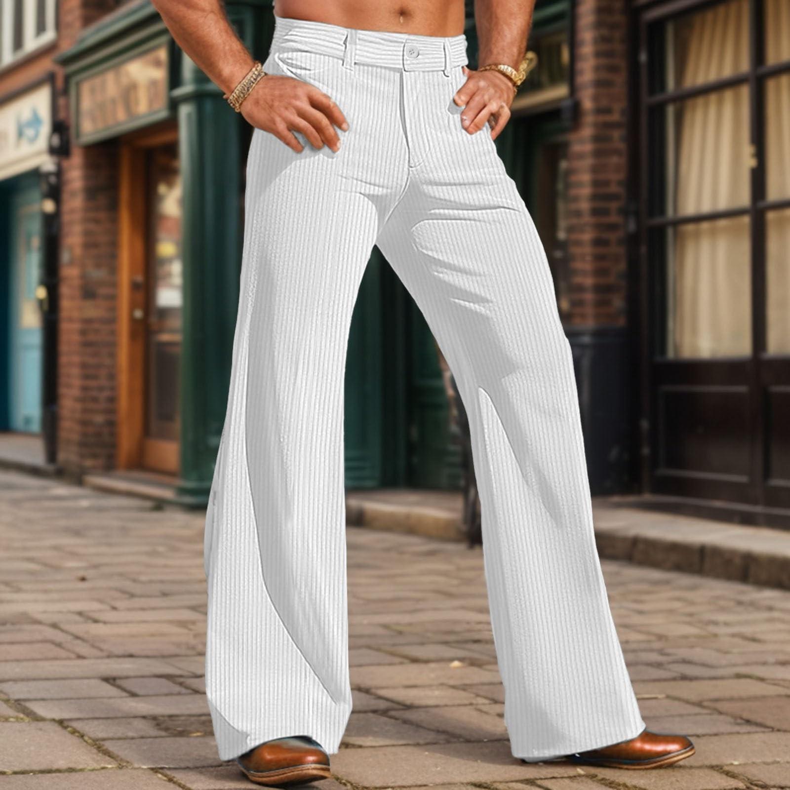 

Mens Cargo Pants Trousers Casual Jogger Color With XL білий