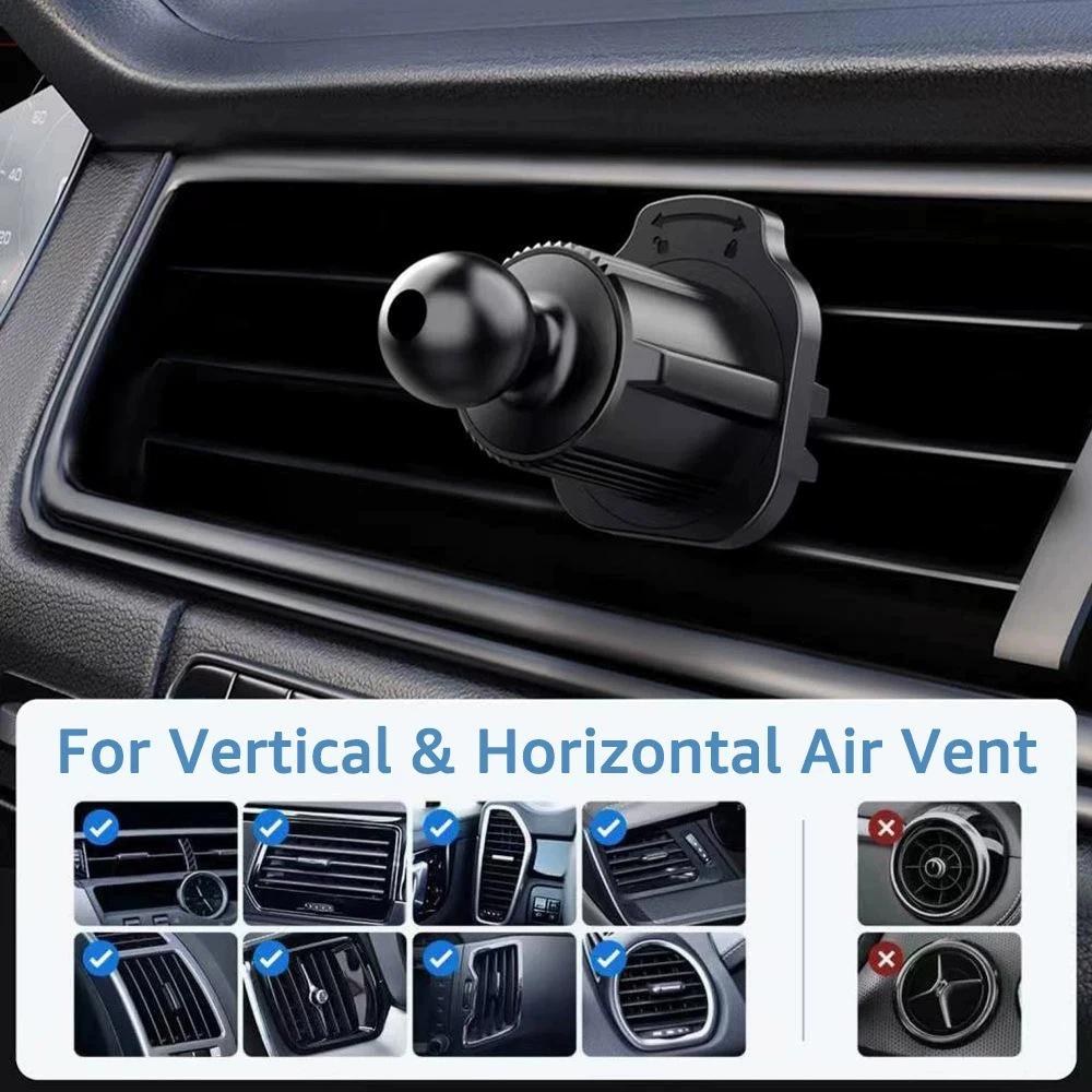 Universal Car Vent Phone Holder with Metal Hook and 17mm Ball Clip