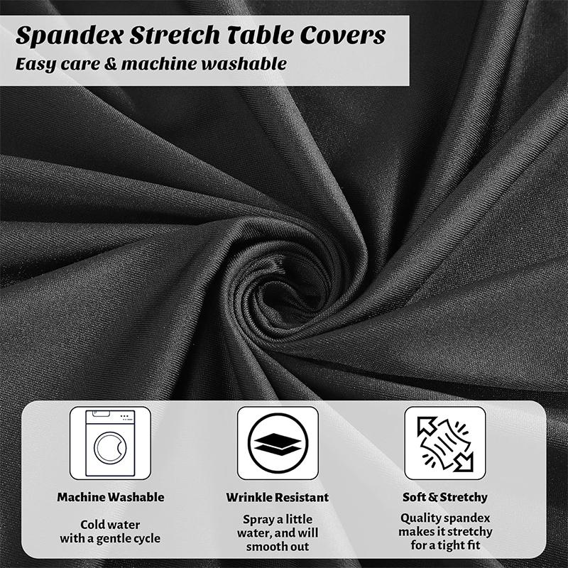 Round High Top Stretch Spandex Cocktail Tablecloths With Skirt Wrinkle Free Cocktail Table Cover For Wedding Party Banquet Jt443