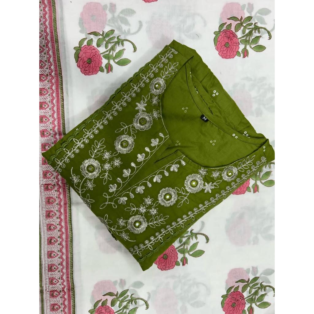 Indian Designer Top Tunic Kurti Pant Dupatta Set Women Bollywood Salwar Suit VFP-1844a