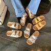 Double-breasted fashionable thick-soled women's outer wear summer new lazy one-pedal beach cool slippers