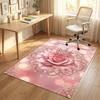 Floral Garden Theme Crystal Velvet Rug Personalized Custom Name Text Soft Floor Mat Home Decor