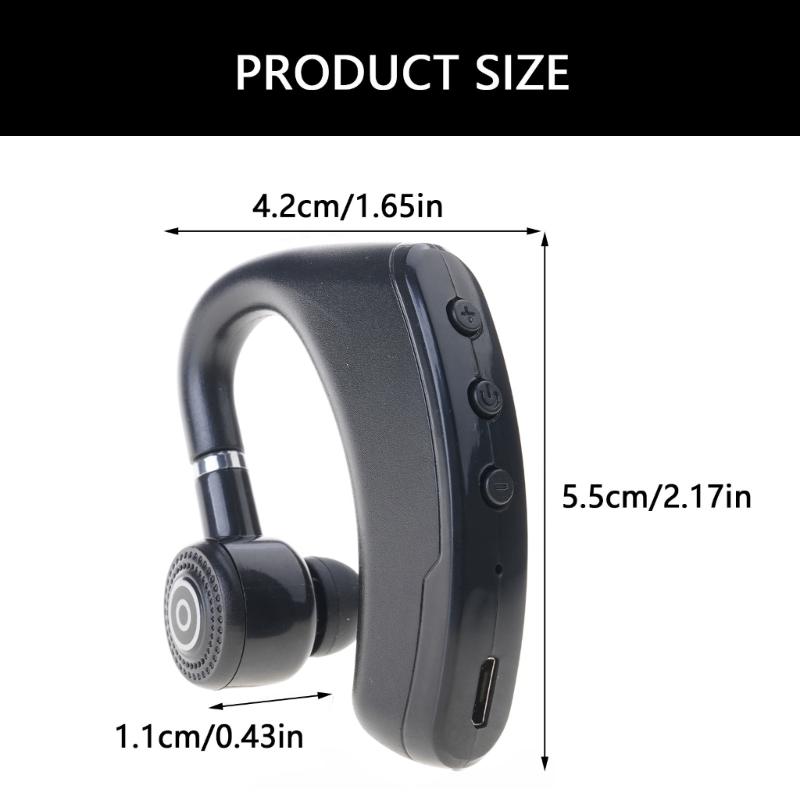 Wireless Bluetooth-compatible Headsets Single Earbuds with Voice Answering & Noise Reductions for Trucker Driving
