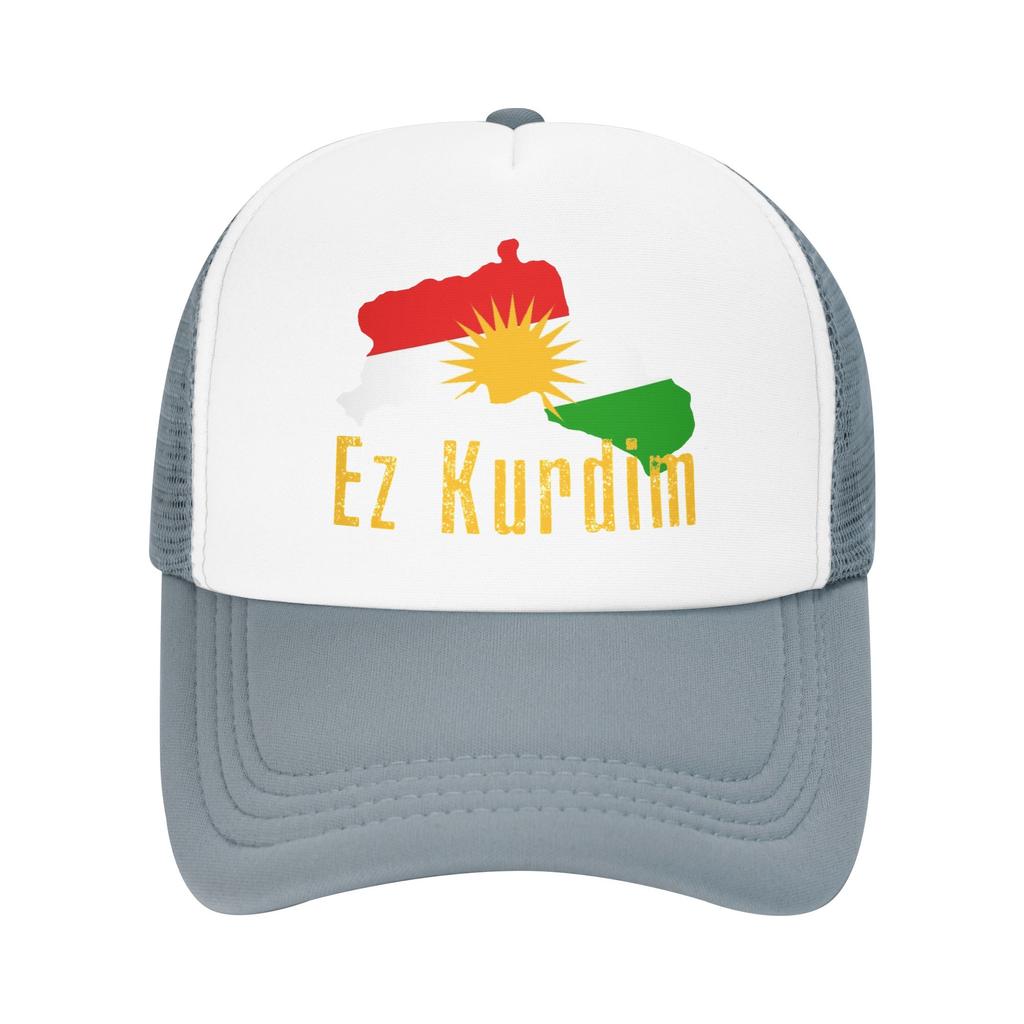 Unisex KURDISTAN Map Ez Kurdim Trucker Cap Popular Mesh Baseball Caps Snapback Caps Hat Sun Hat Adjustable Racing Cap Summer