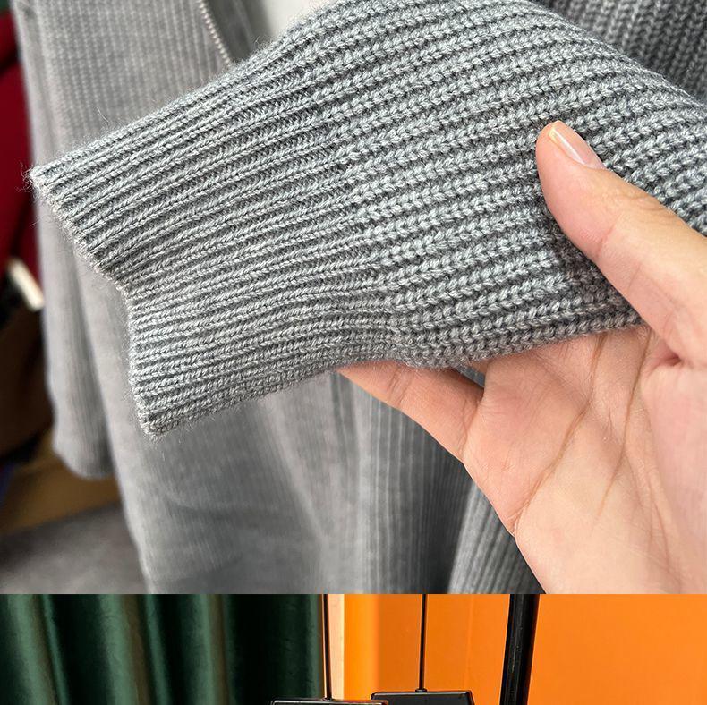 Men's Slim Fit Stand Collar Zipper Cardigan – Versatile Knit Sweater for Autumn and Winter