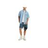 Calvin Klein Camicia da uomo a maniche corte larga con logo ricamato Top Blu Denim J320636-1AA