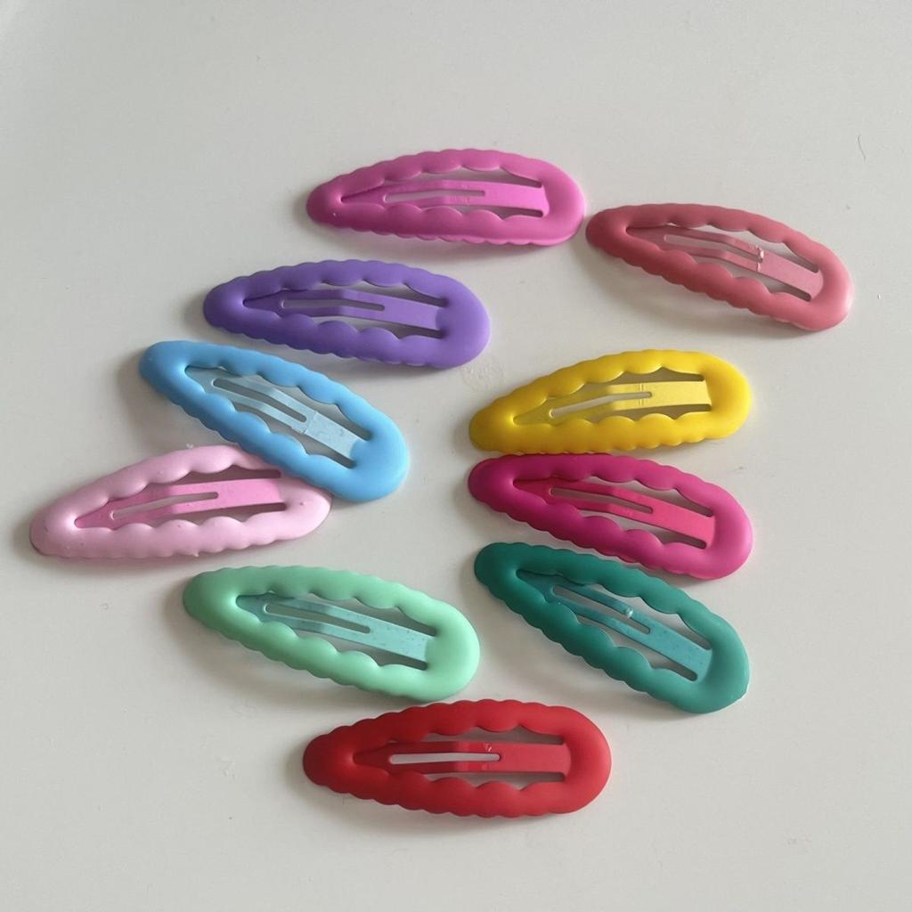 Candy Colored 5cm Wave Drop Oil Clip Adorable Children BB Clip Bangs Hair Clip Sweet Girl Heart Faion Hair Accories
