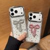 Star Bowknot Glitter Rhinestone iPhone 17 Case: Transparent Laser-Cut Protective Cover