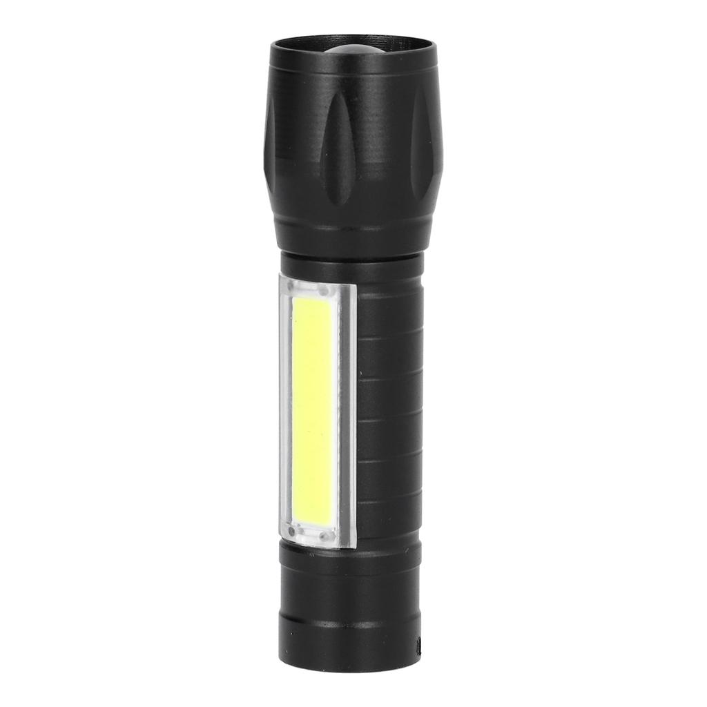Tragbare USB Wiederaufladbare Taschenlampe Zoombar Handlampe Taschenlampe mit COB Seitenlicht