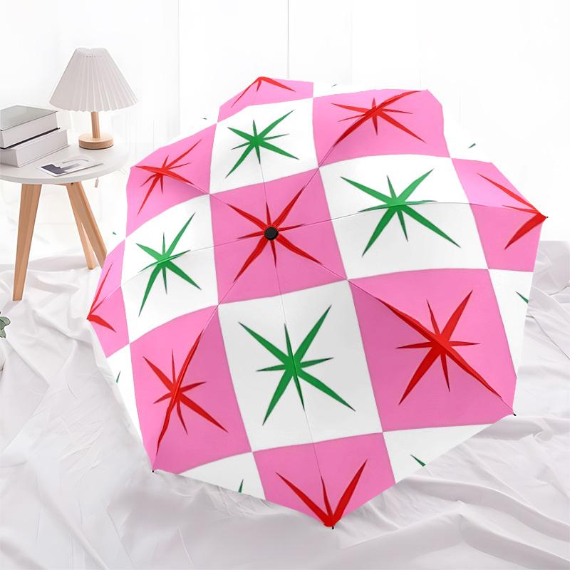 1pc Star PatternAutomatic Open/close Folding Umbrella, Compact Portable Travel Umbrella, Perfect Birthday/Holiday, Cute Umbrella y008