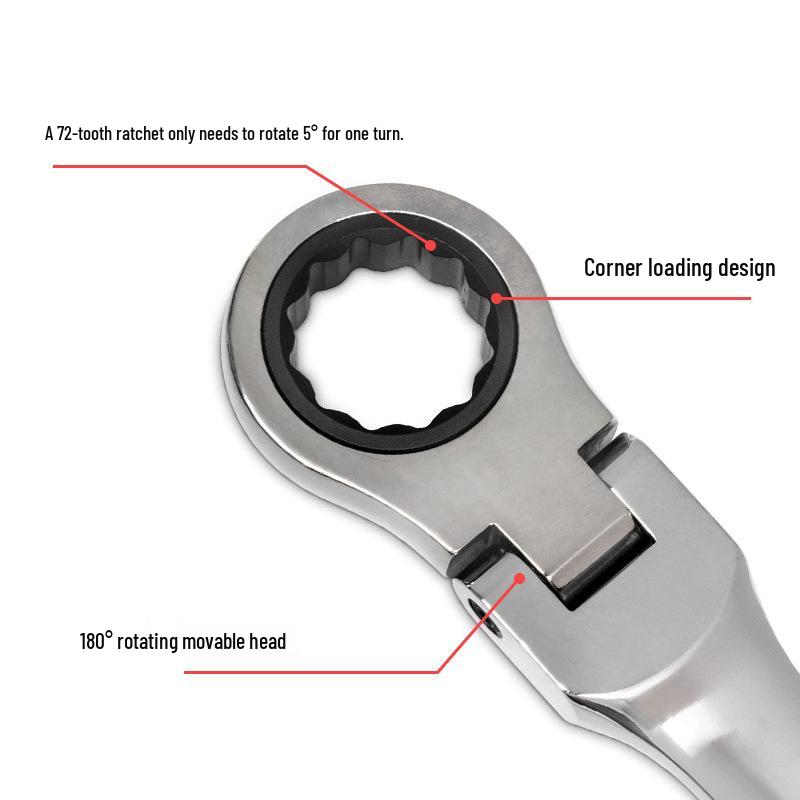 Metric Mini Dual-Use Short Handle Ratchet Wrench for Woodworking