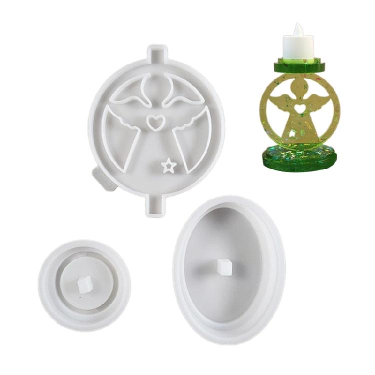 

Silicone Candlestick Mold Heart Angel Candle Holder Mould Decorative Candle Base Mold Easy Release Mold for Decorations 1