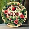 Vintage Strawberry Metal Sign, Farmhouse Wall Decor For Home Kitchen Garden