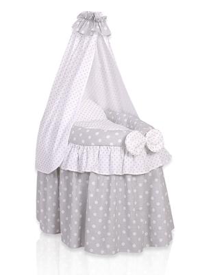 Doll's Pram - Moses Basket for Dolls with Canopy - Gray