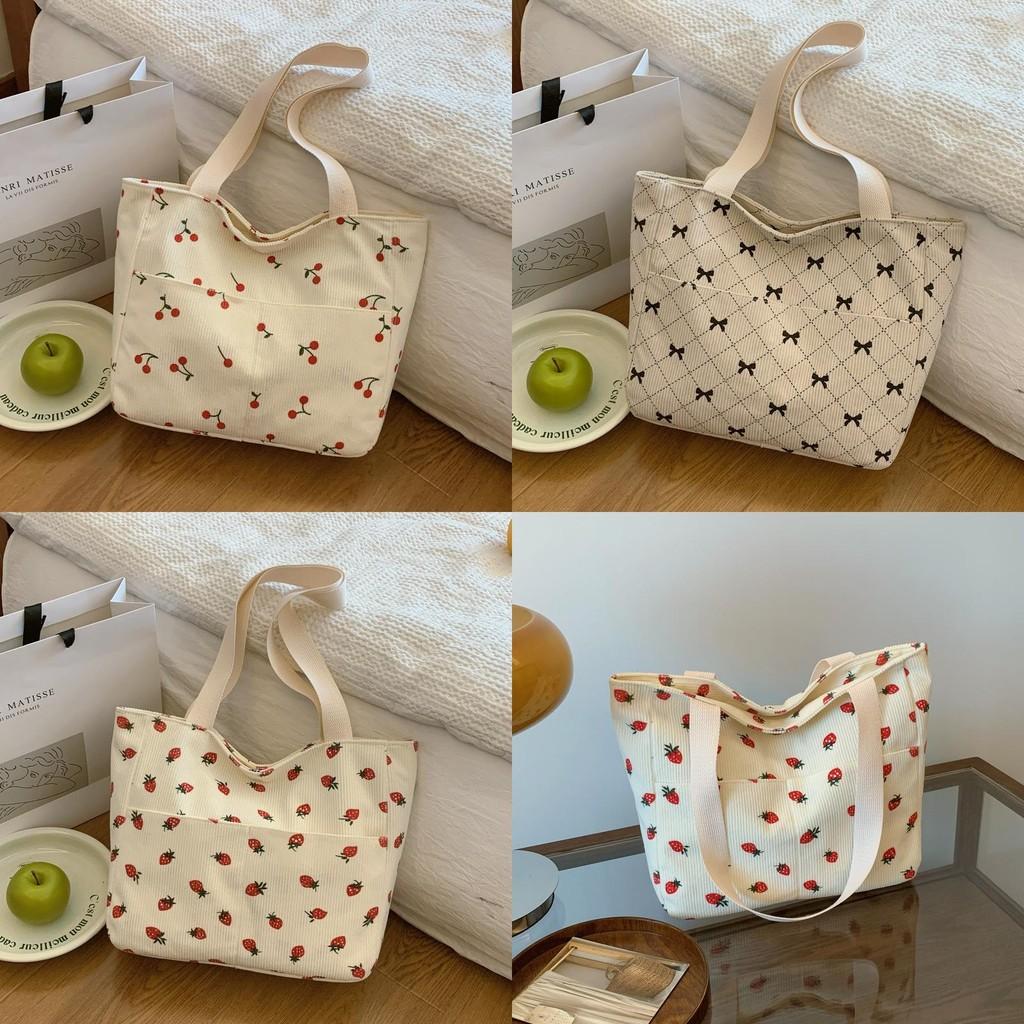 Einzigartige, lässige Handtasche im koreanischen Stil in Kirsch- und Erdbeerfarben mit Schleife – perfekt für trendige Herbstmode