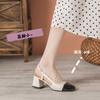 1 piece Baotou sandals women's fashion design medium thick heel high heel single shoes