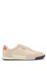 BOSS Mixed Material Sneakers with Suede Size Beige Men's Lace-Up Details, 42,