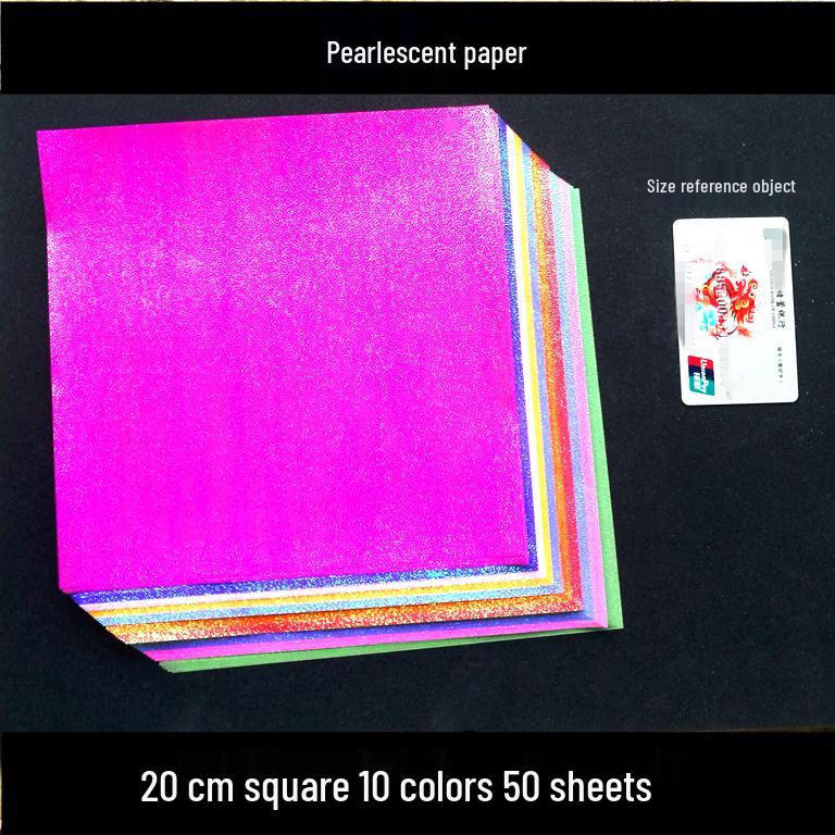 Pearlescent Laser Origami Paper - Shimmering Colors for Children's Crafts and Thousand Paper Cranes