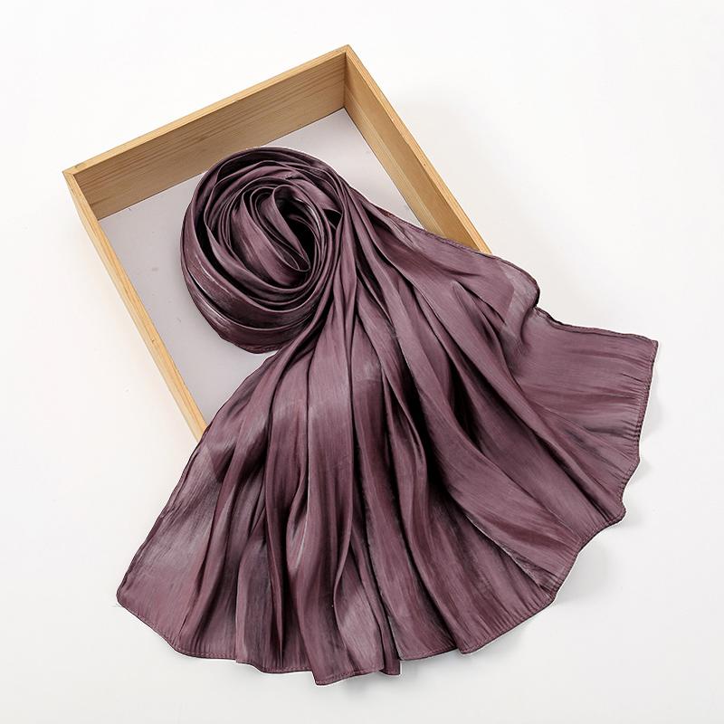 Premium Shimmer Silk Satin Hijab Scarf Women Luxury Solid Color Plain Hijab Shiny Shawl Silk Feeling Stain Wraps Shiny Stoles