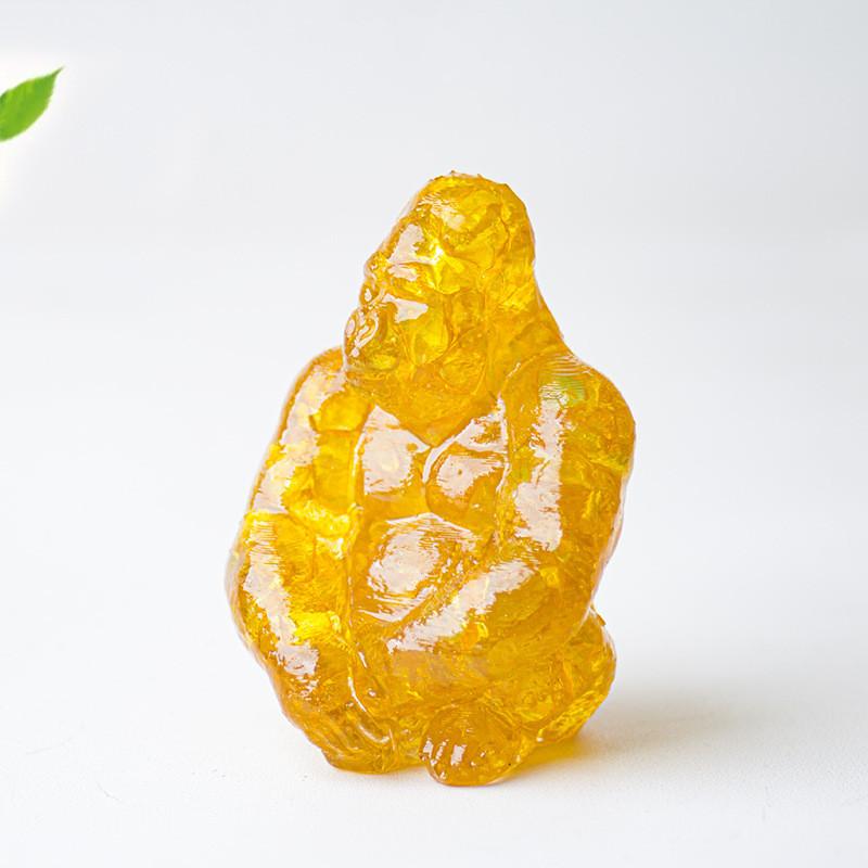 Statue de Gorille en Résine avec Pierres de Cristal Naturelles Pour Décoration de Bureau Cadeau Pour Amis