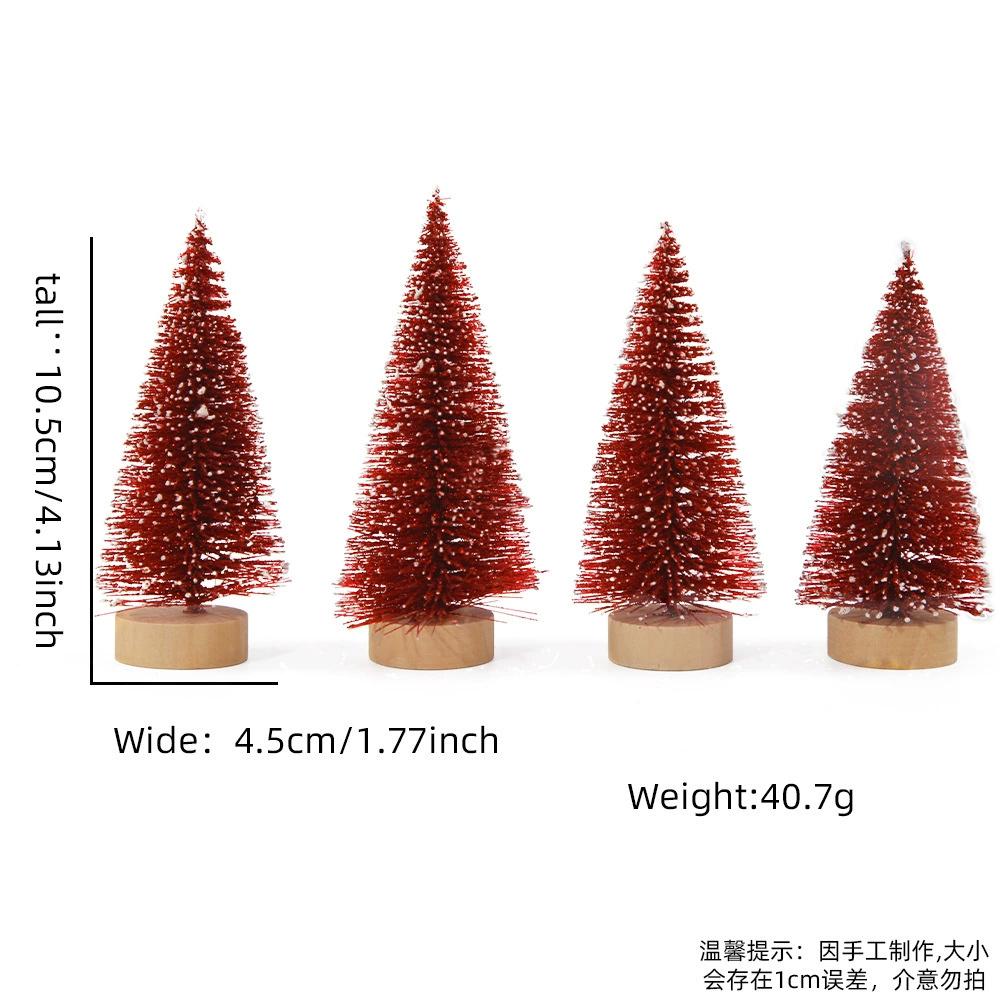 4pcs 10CM Mini Christmas Tree Gradient Colorful Christmas Small Cedar Lifelike Plastic Artificial Xmas Pine Tree Tabletop Orname