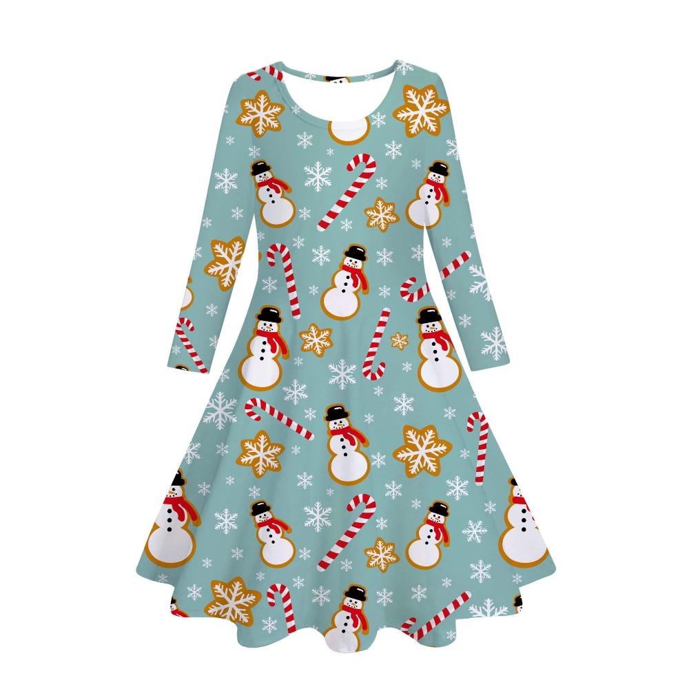 Girls' 3D Hat Snowman Dress Long Sleeve Summer Spring Vacation Daily Holiday Princess Beautiful Sweet Kids 4-12 Years Casual Dress A Line Dress