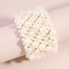 Elegant Geometric Minimalist Bracelet Multi Row Elastic Wide Pearl Creative Internet Celebrity Fashion Bracelet For Women