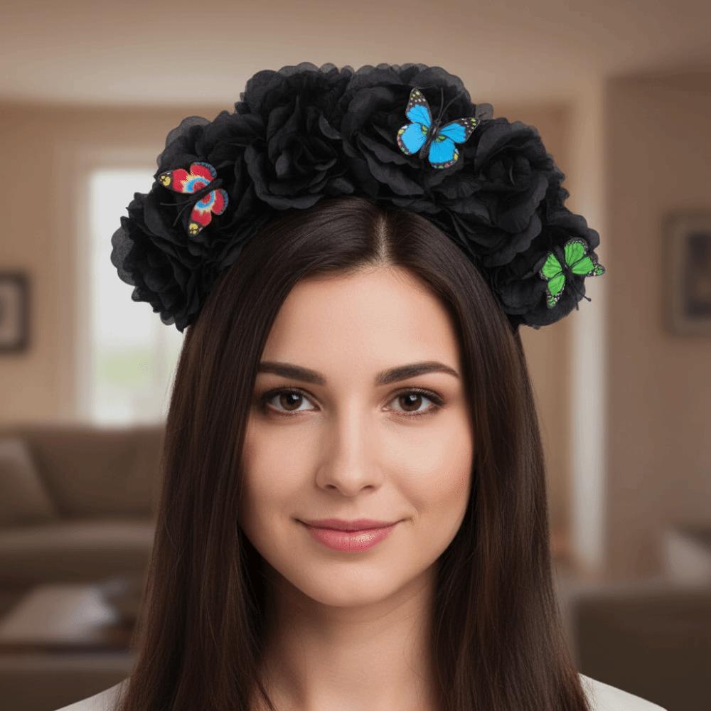Realistic Artificial Camellia Headband Comfortable Fabric Headband Stage Performance