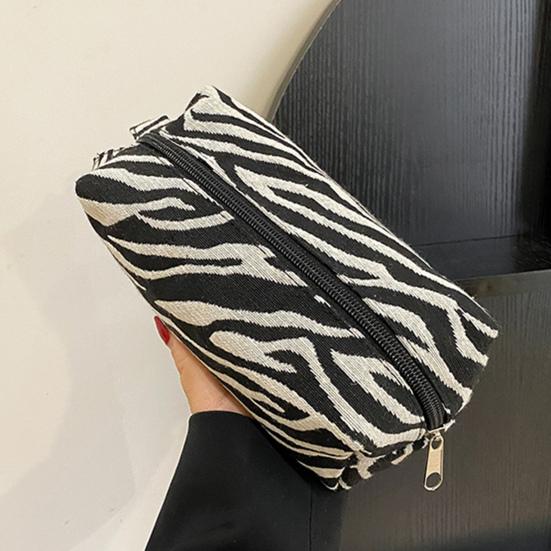 Cestovní kosmetická taška s potiskem leoparda a zebry, taštička na make-up se zipem na štětce na make-up, tužky, rtěnky