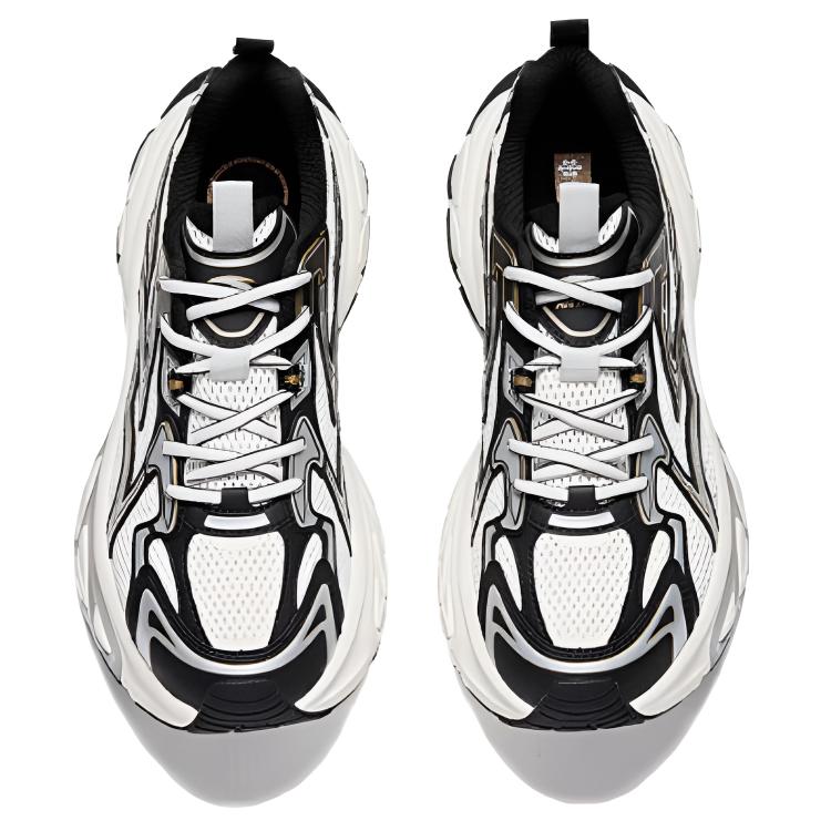 Anta Fuyou Comfortable Minimalist Non-Slip Wear-Resistant Height-Increasing Low-Top Dad Shoes Men sneaker White Black Silver 112618899-2