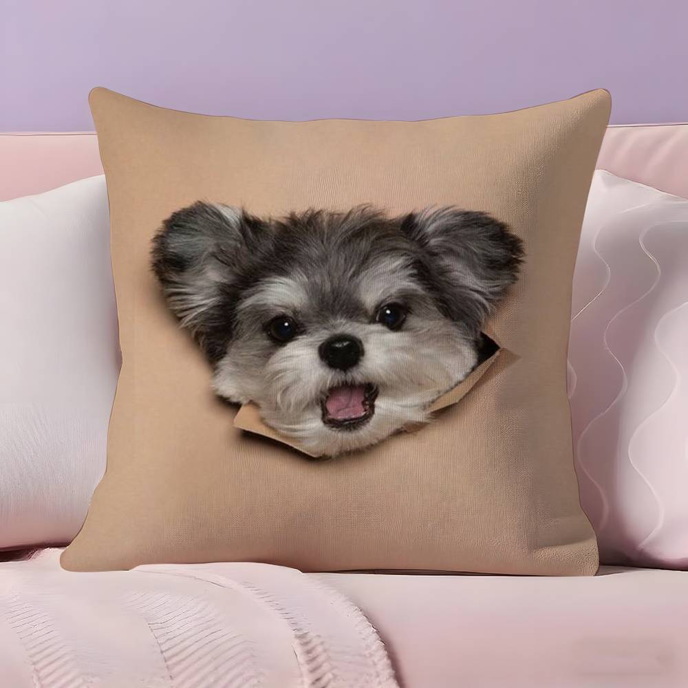 Cute Naughty Cute Cats Dogs Pillow Case  Ultra Soft Skin Friendly Fabric Cloud Like Comfort & Concealed Zipper