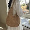 Hand-woven bags, literary Mori large-capacity shoulder armpit bags, fashionable and casual seaside vacation wind beach bags