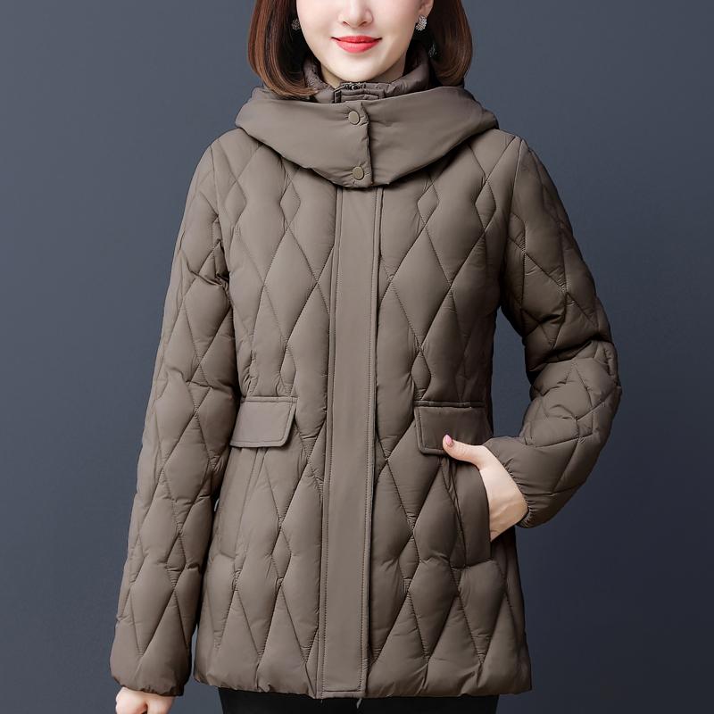 Elegant Winter Coat Women Parkas Plus Size Middle Age Women's Jacket Hooded Casual Thick Warm Outerwears