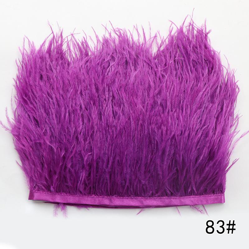 2M Ostrich Feather Cloth Edge 8-10 Cm Cuffs Clothing Skirt Decorative Accessories Color Ostrich Feather Cloth With Feathers