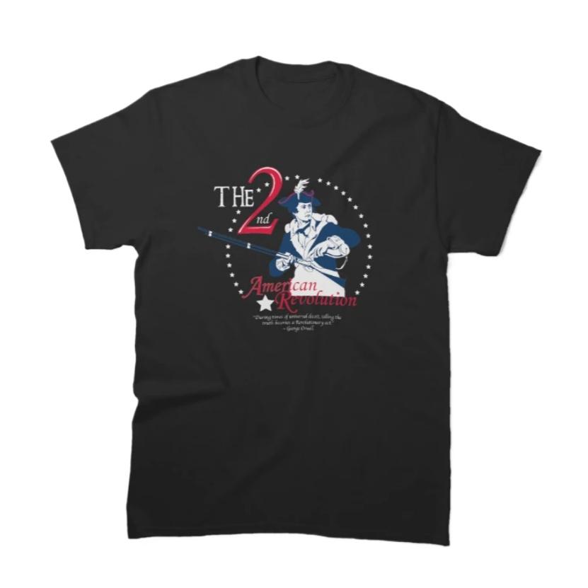 Retro 1776 American Revolution Patriot 2nd Amendment TShirt 100 Cotton ONeck Summer Short Sleeve Casual Mens Tshirt S