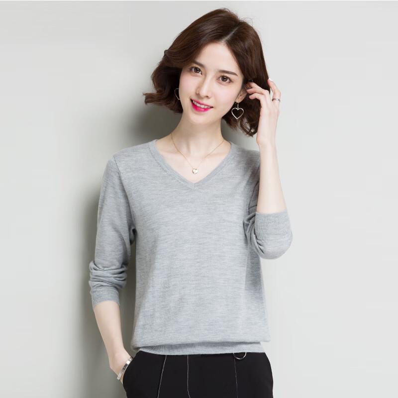 Hengyuanxiang Women's 68-Count Fine Cashmere V-Neck Sweater