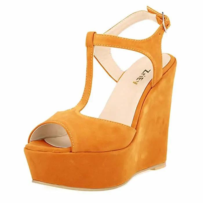 Fashion Women's Open Toe Sandals High Wedge Sexy Club Heel Shoes Wedding Shoes Women Sandals 195-2VE