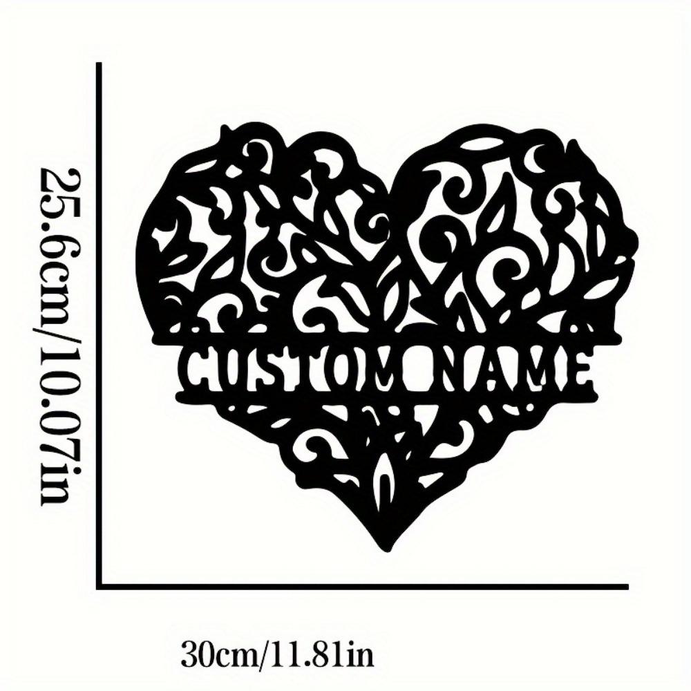 Exquisitely Customizable Heart Shaped Metal Sign Black Home Decor Iron Wall Art