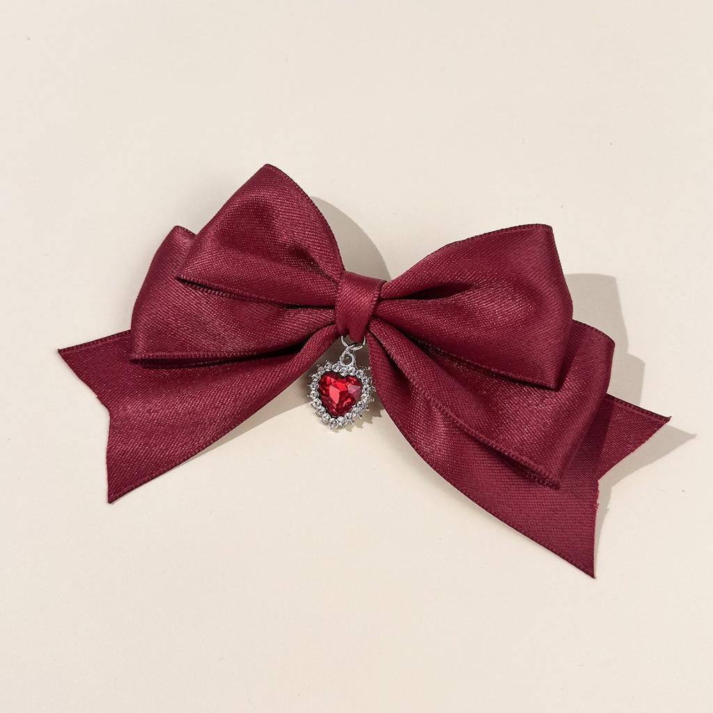 Fashionabel, Söt och Cool Feng Shui Diamant Kärlek Rosett Hårklämma Lolita Tjej Sidskåra Klämma Kantklämma Håraccessoar